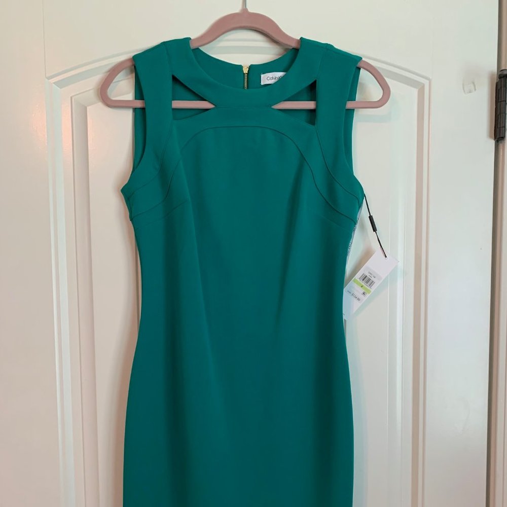 CALVIN KLEIN Green Cocktail Dress